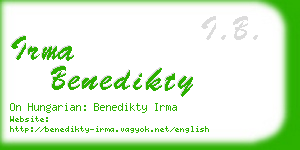 irma benedikty business card